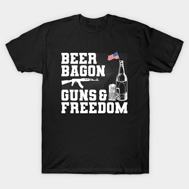 Beer Bagon Guns and Freedom T-Shirt by Hassler88